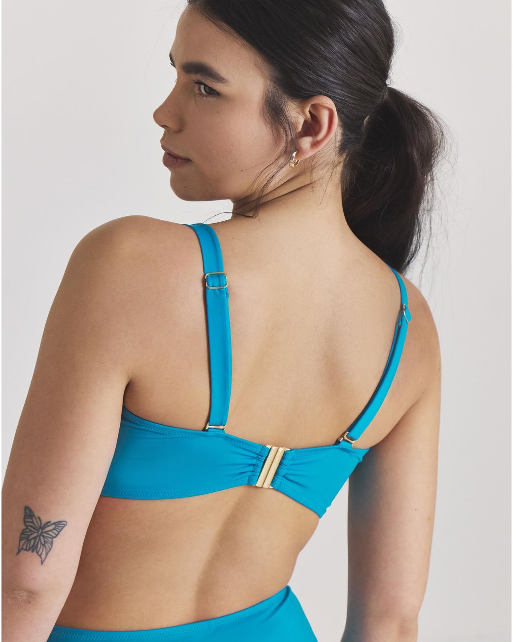 MAGISCULPT Blue Bandeau Hardware Bikini Top