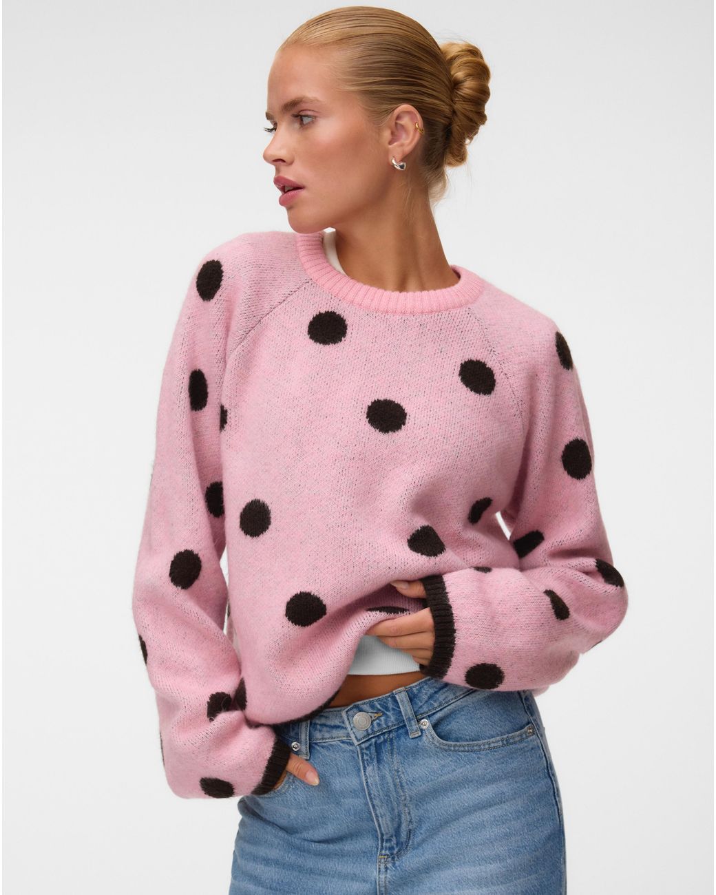 Vero Moda Pink Spot Knit Jumper