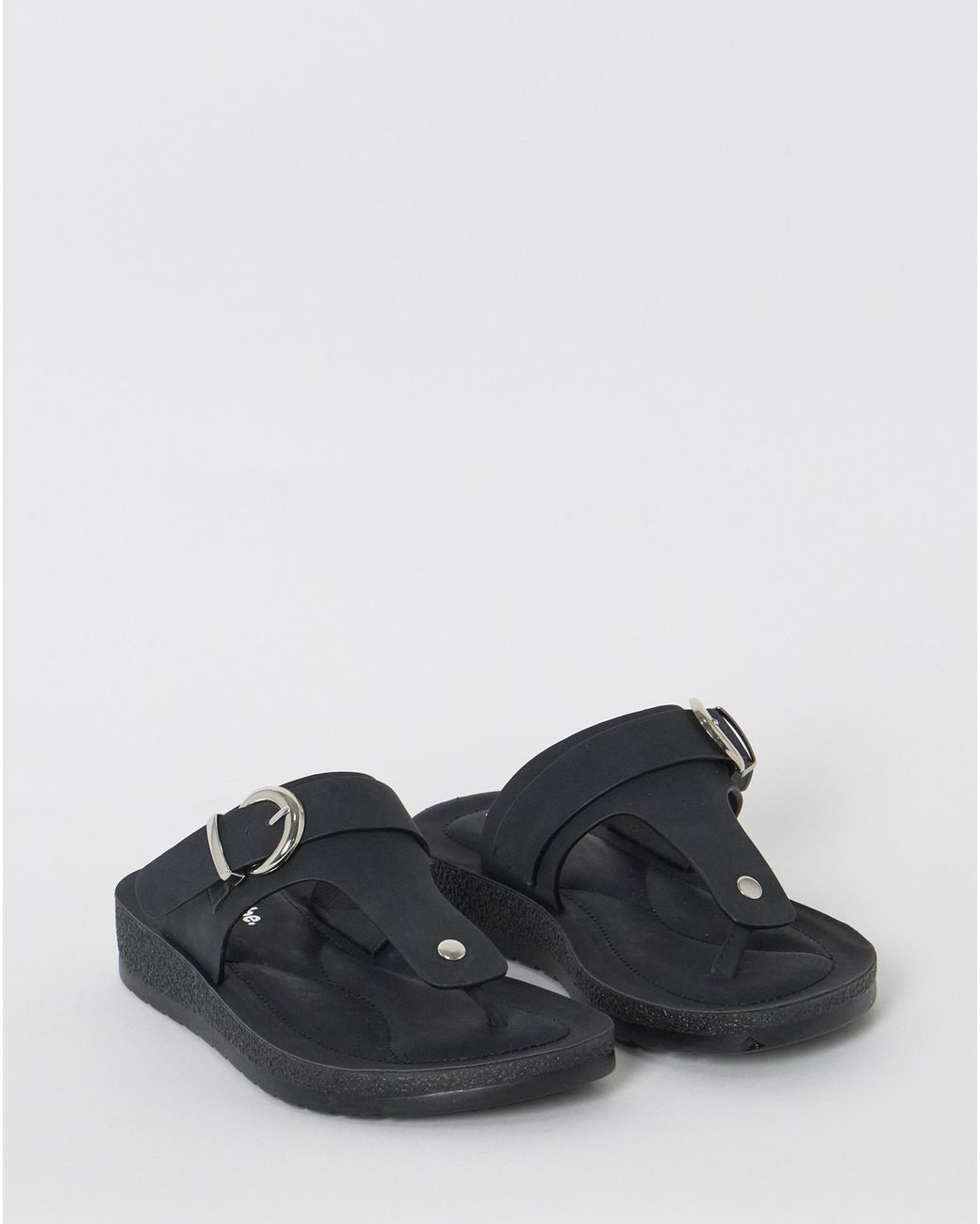Simply Be Gray Toe Post Comfort Sandal Wide