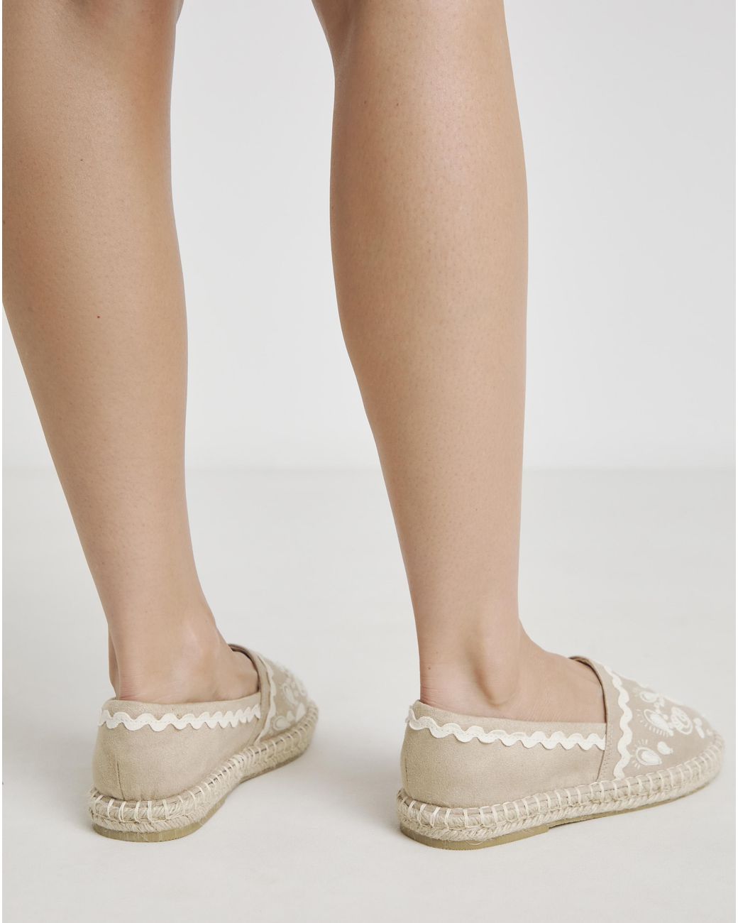 Simply Be Natural Textile Espadrille Shoe Ex Wide