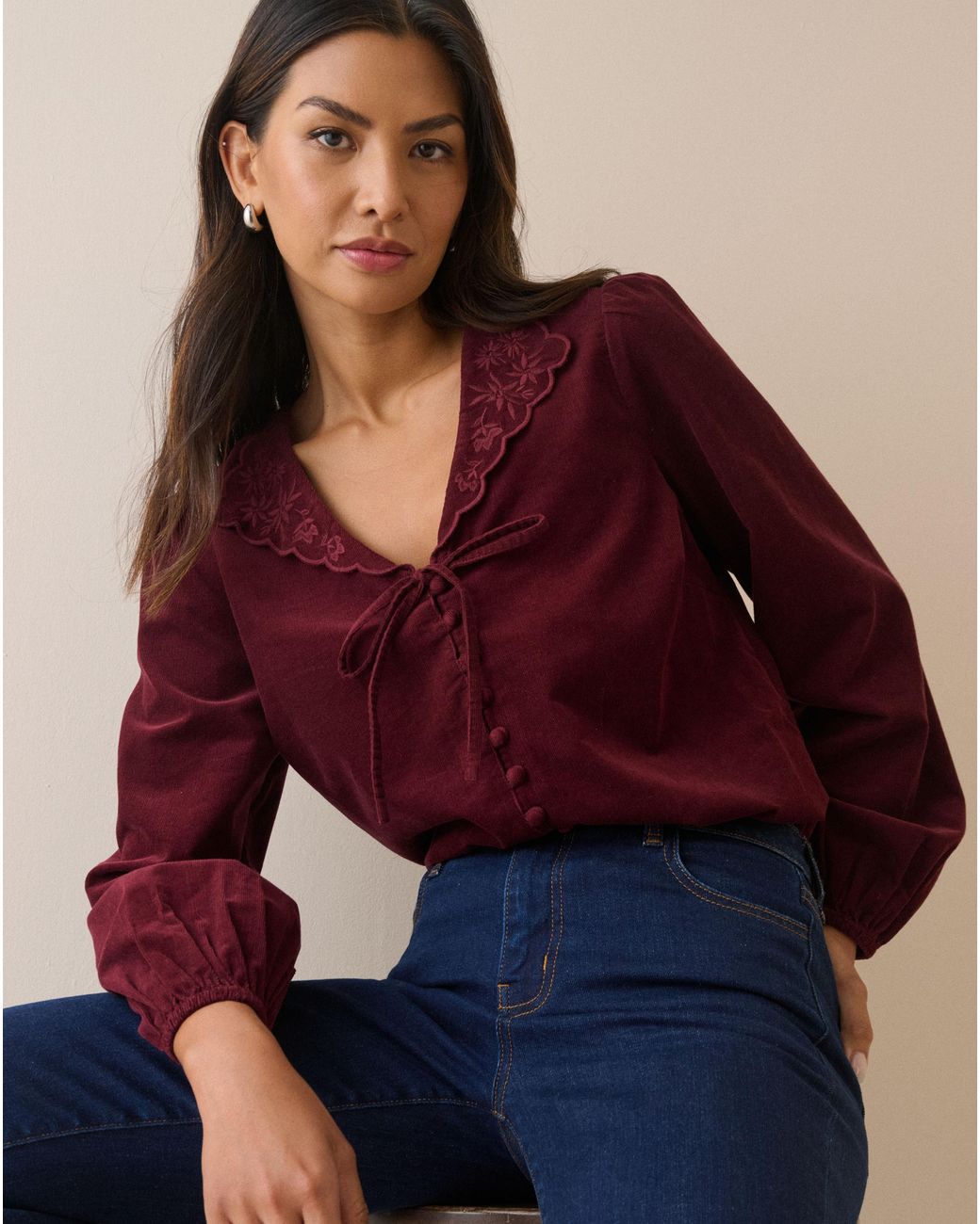 Nobody's Child Red Isla Blouse Cord