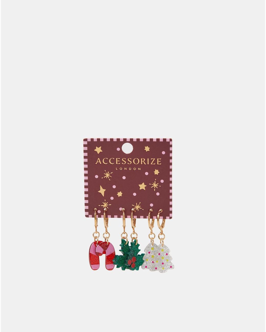Accessorize White Resin Christmas Earrings
