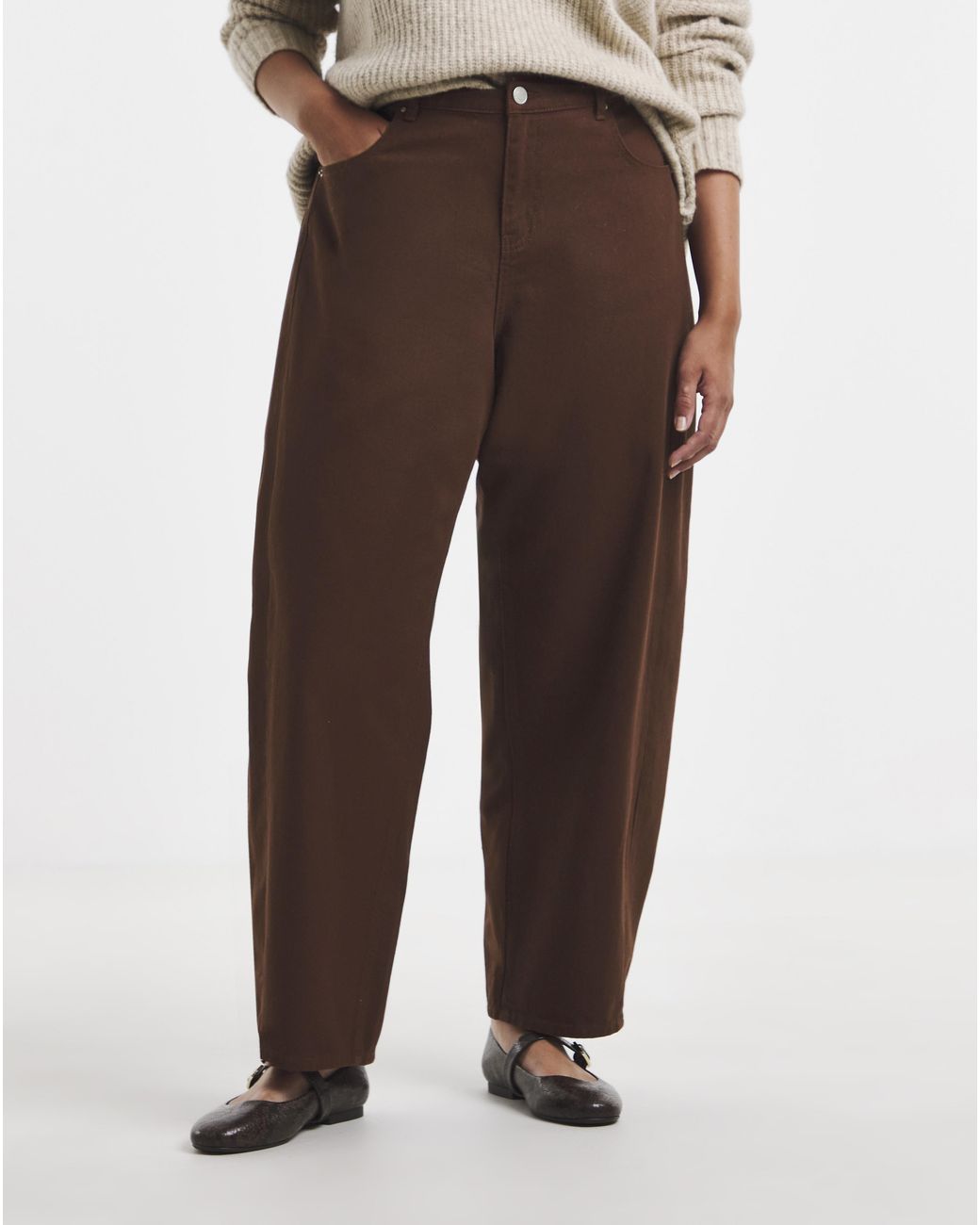 Simply Be Natural Tapered Barrel Leg Jeans