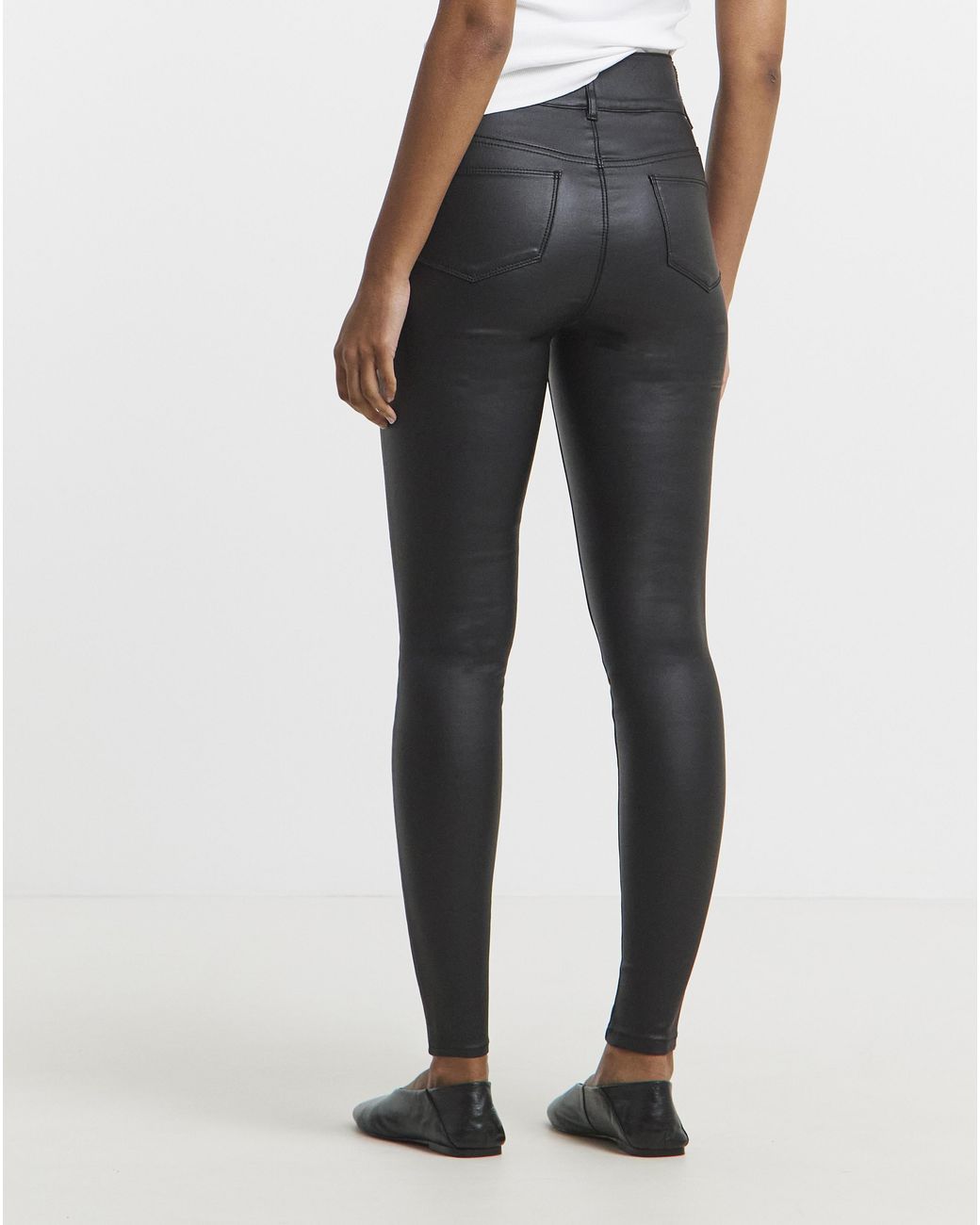 Simply Be Blue Coated Skinny Jeggings