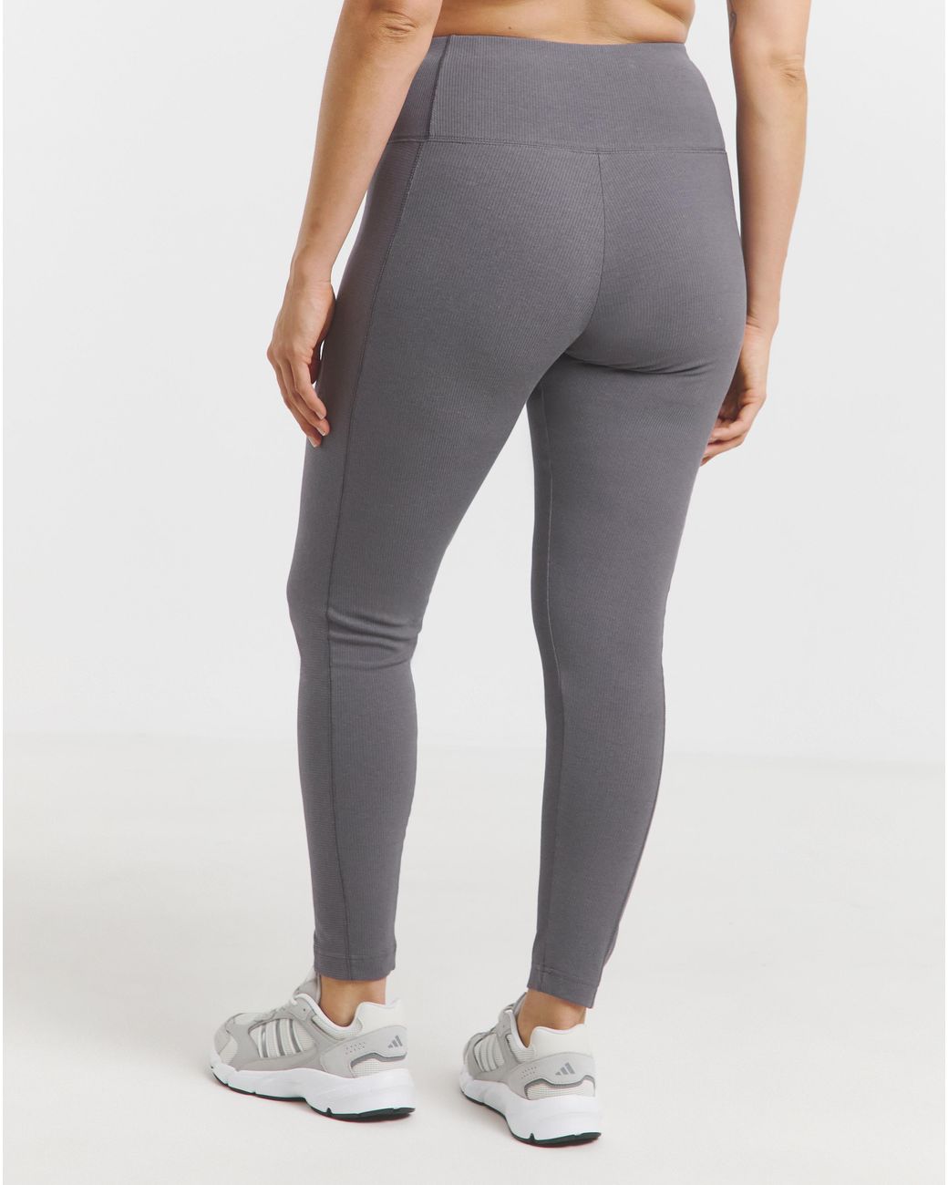 Adidas White Ribbed Leggings