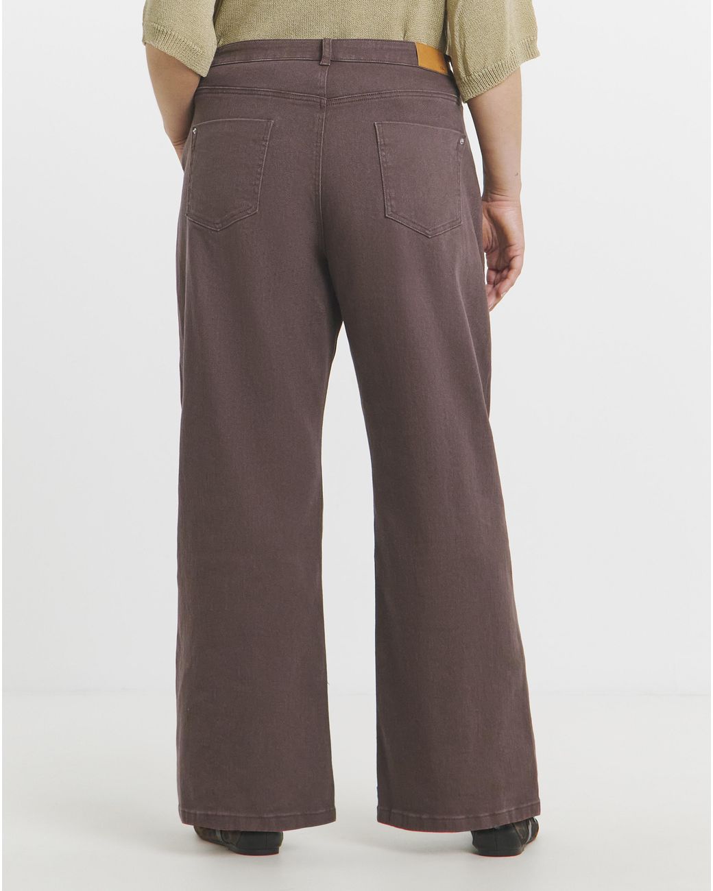 Simply Be Brown Sbe Milk Pleat Wide Jeans