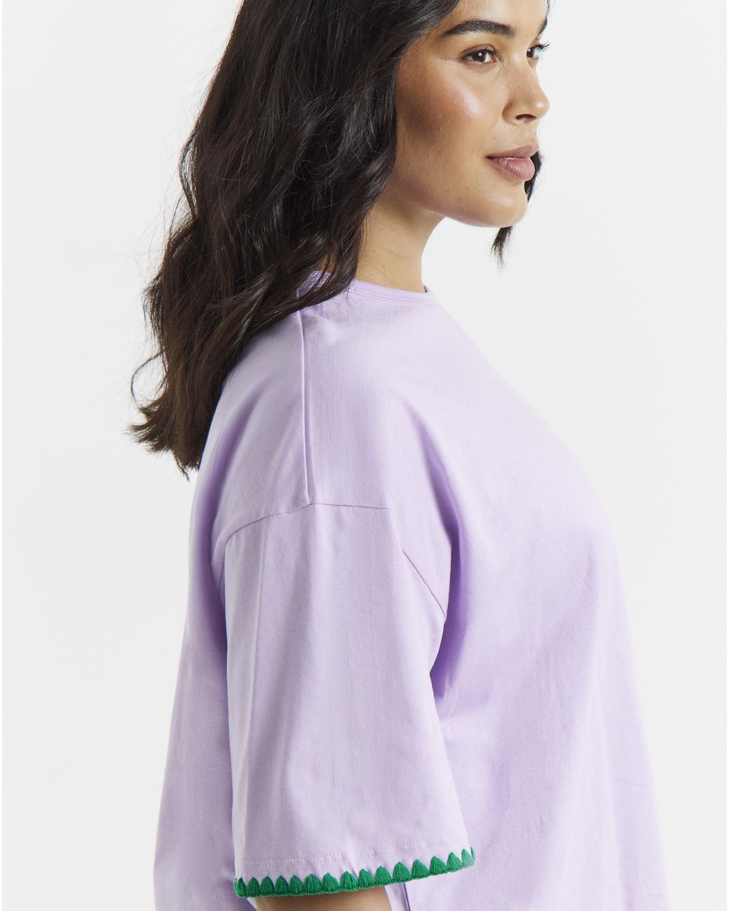 Simply Be Purple Whipstitch T-Shirt