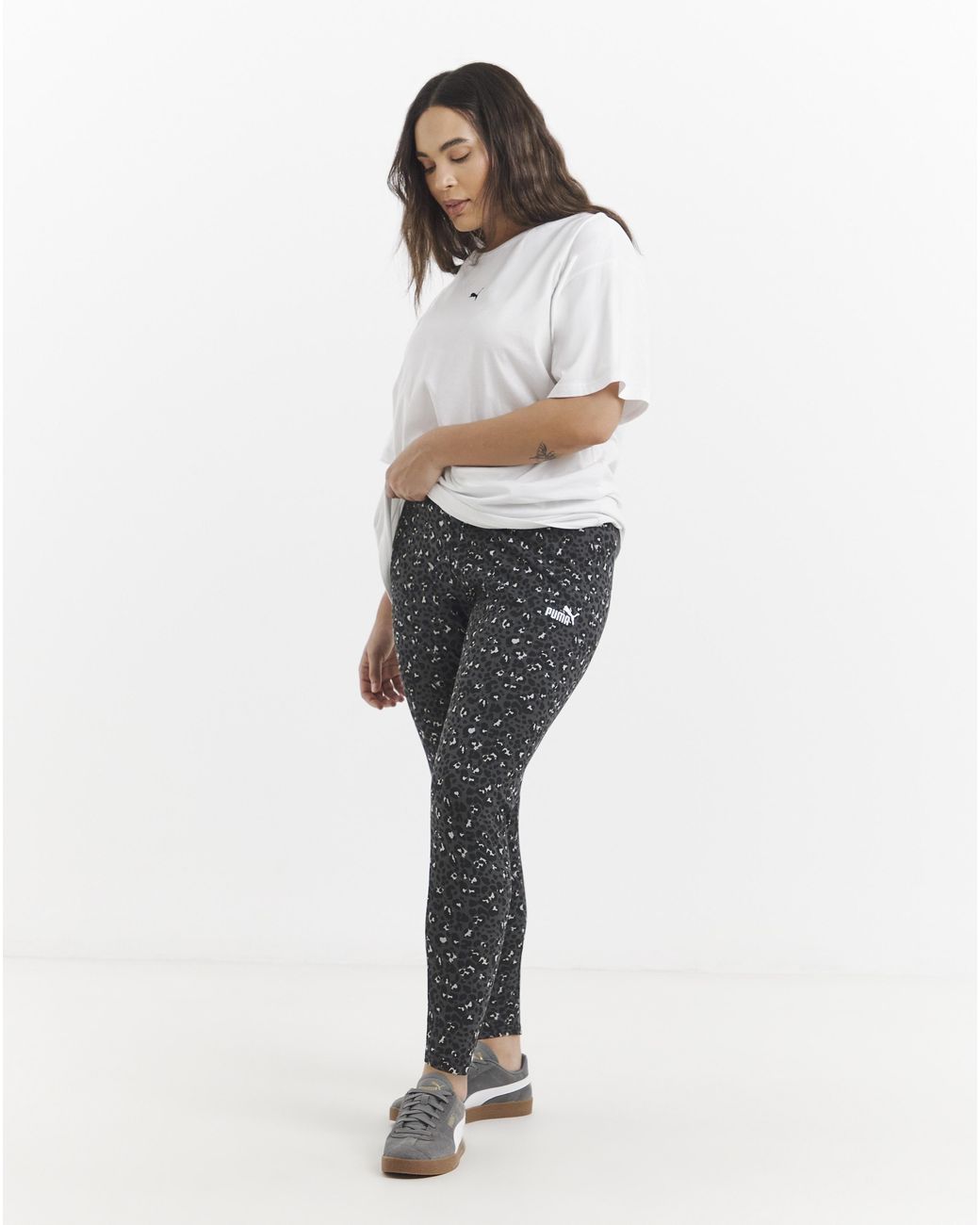 PUMA Gray Essential Animal Print Leggings