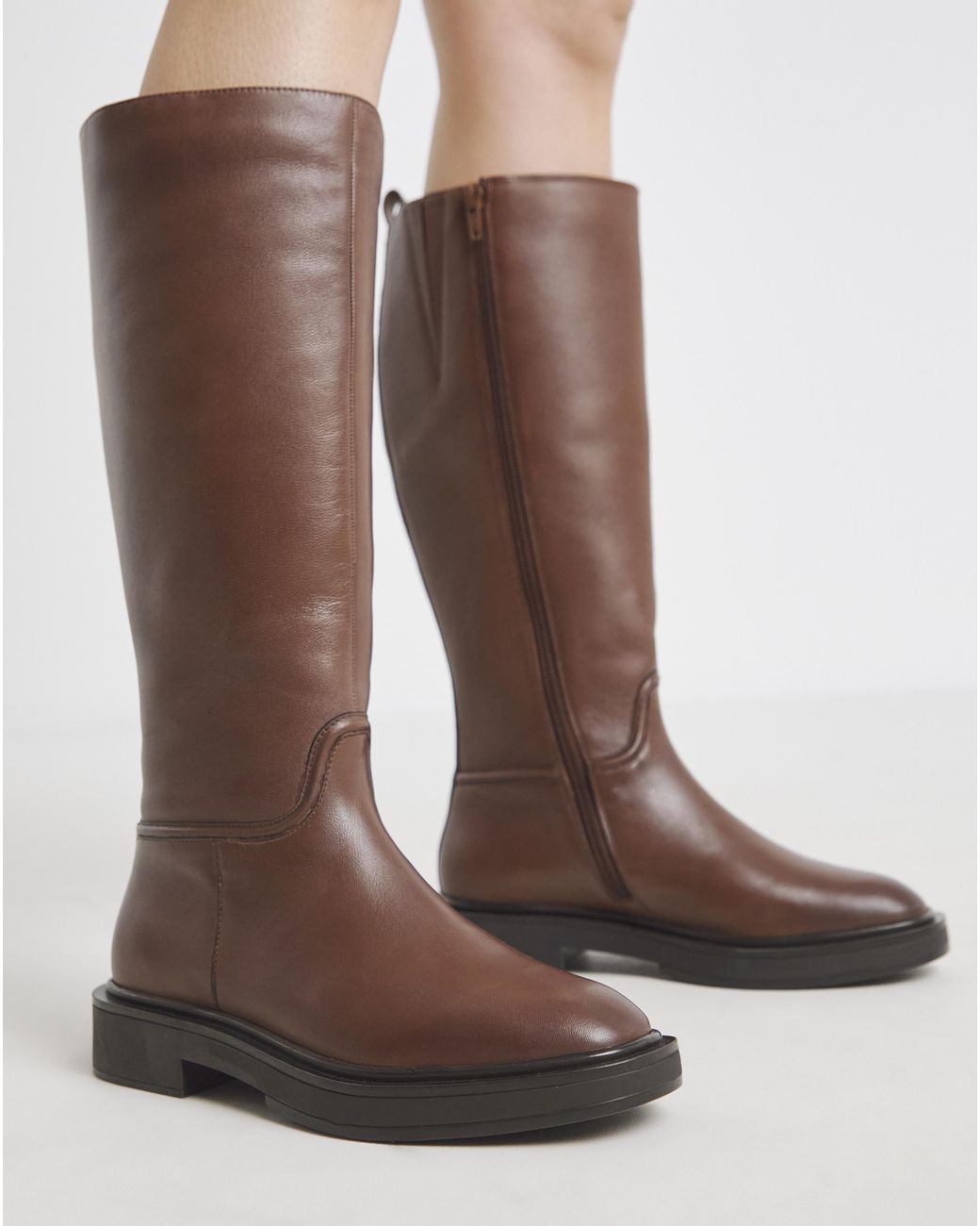 Simply Be Natural Leather Knee Riding Boots Ex Wide Sc