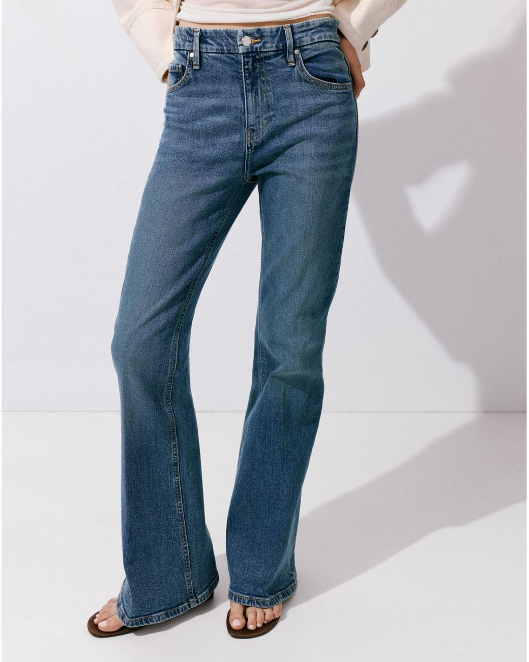 Mango Blue Violeta High Rise Flared Jean