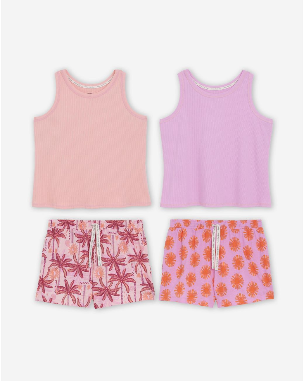 Simply Be Red Sun Print 2 Pack Racer Vest Shortie Set