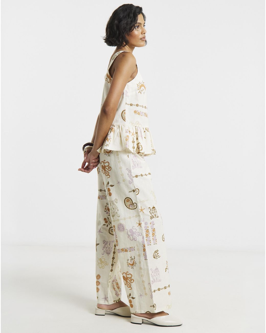 Native Youth White Ny Printed Trousers