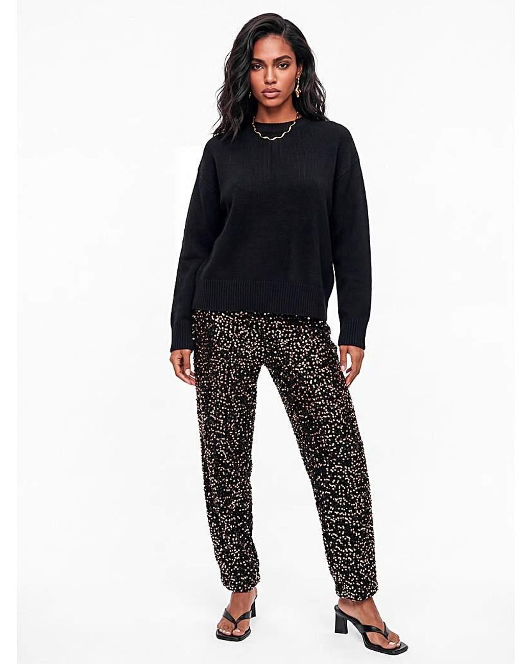 Lovedrobe Black Sequined Trouser