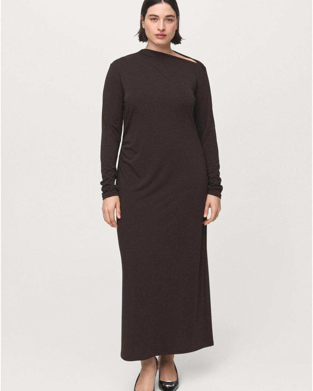Mango Black Boat Neck Dress
