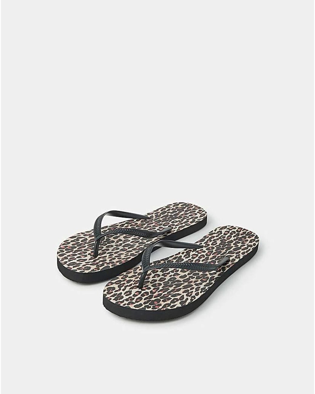 Accessorize White Leopard Print Flip Flops