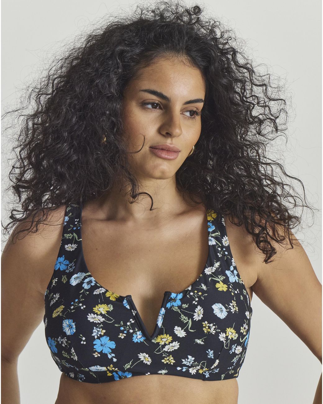 MAGISCULPT Blue V Wire Detail Bikini Top