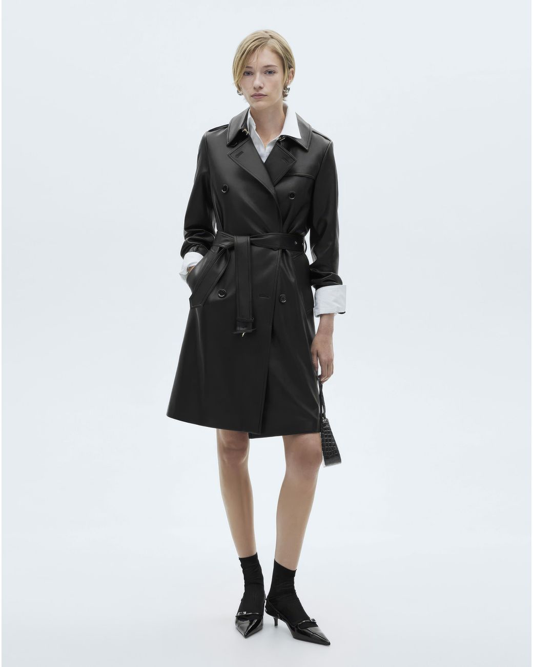 Mango Black Trenchcoat Polanapu