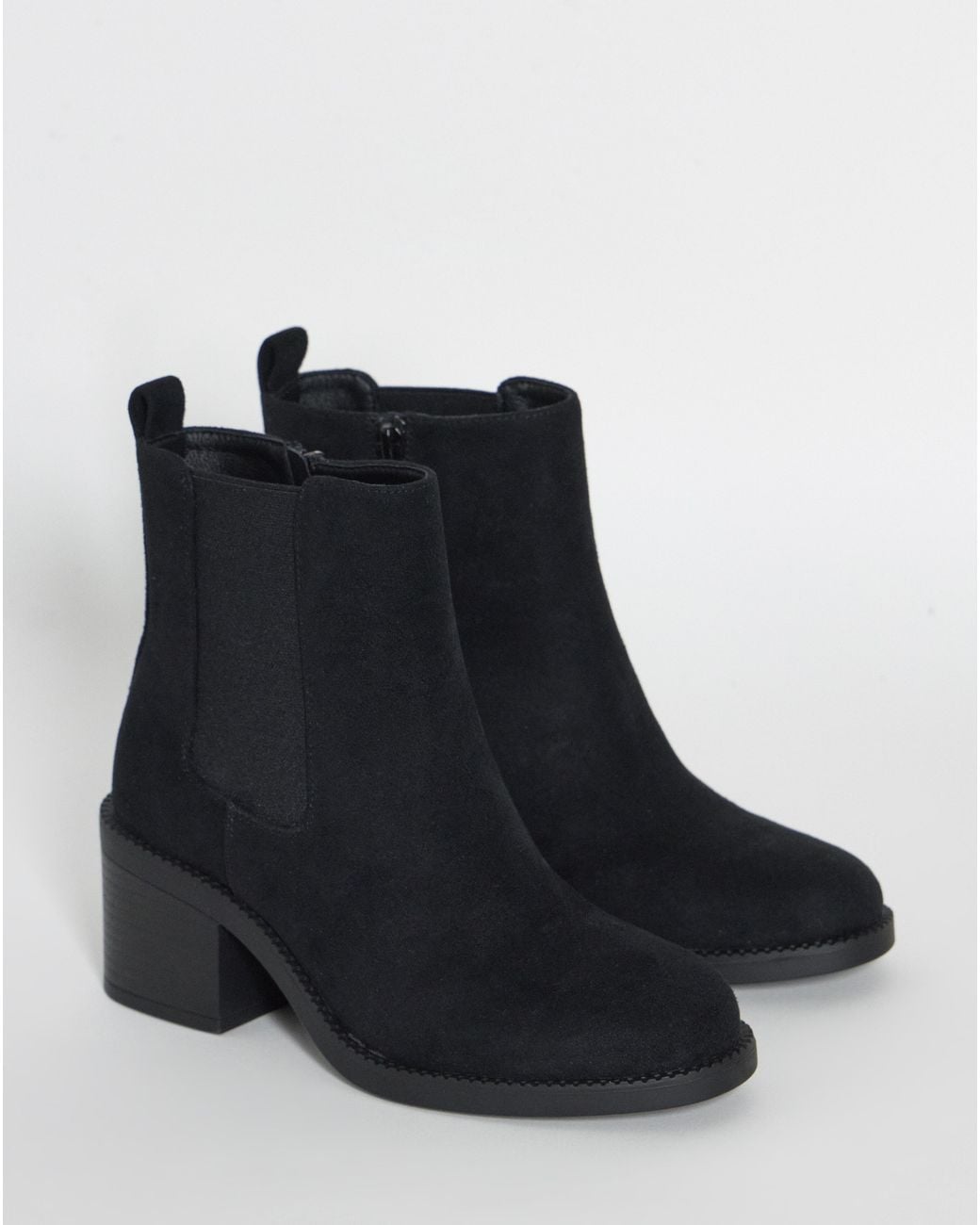 Simply Be Blue Block Heel Chelsea Boot Wide
