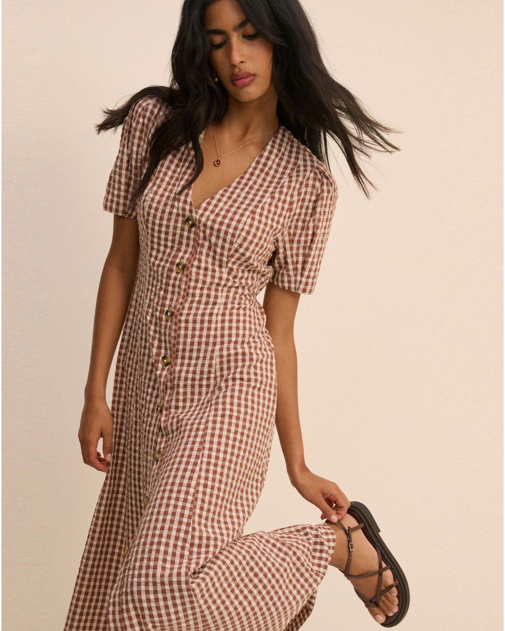 Nobody's Child Natural Zeyna Midi Dress