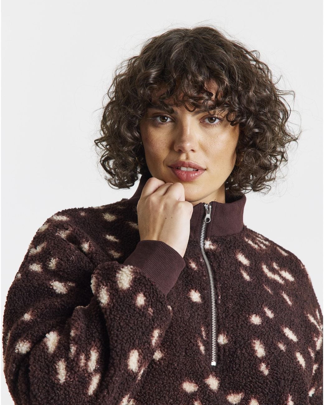 Simply Be Multicolor Half Zip Borg