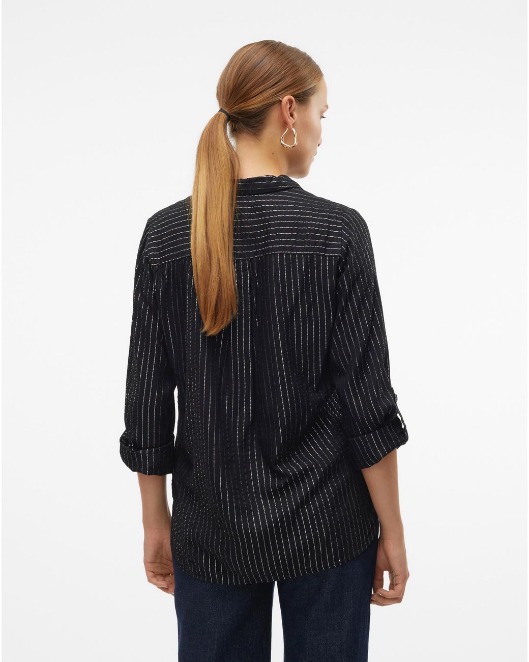 Vero Moda Blue Bumpy Glitter Shirt