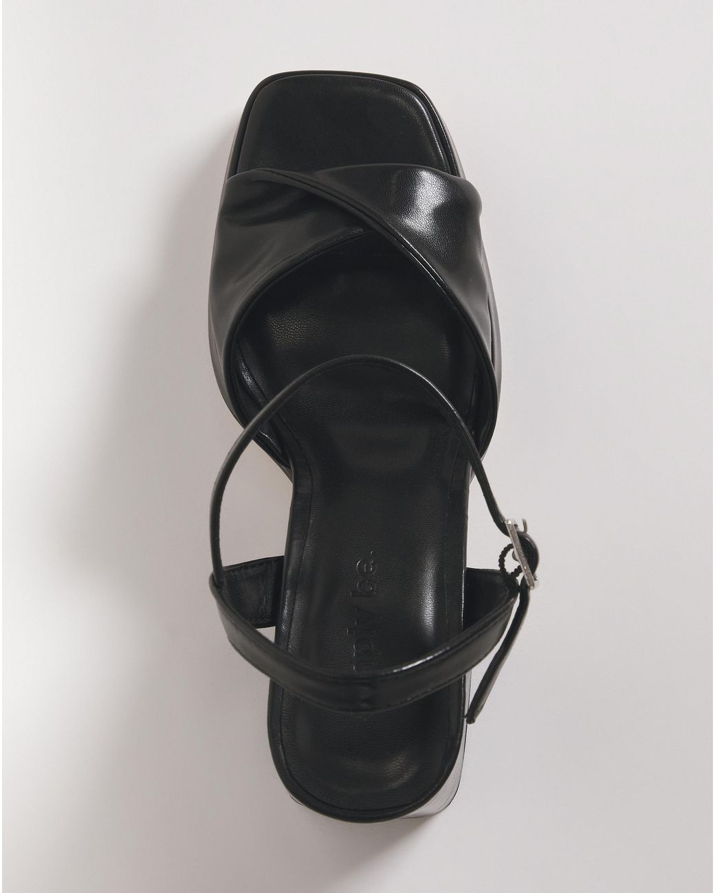 Simply Be Black Twist Platform Heeled Sandals Wide