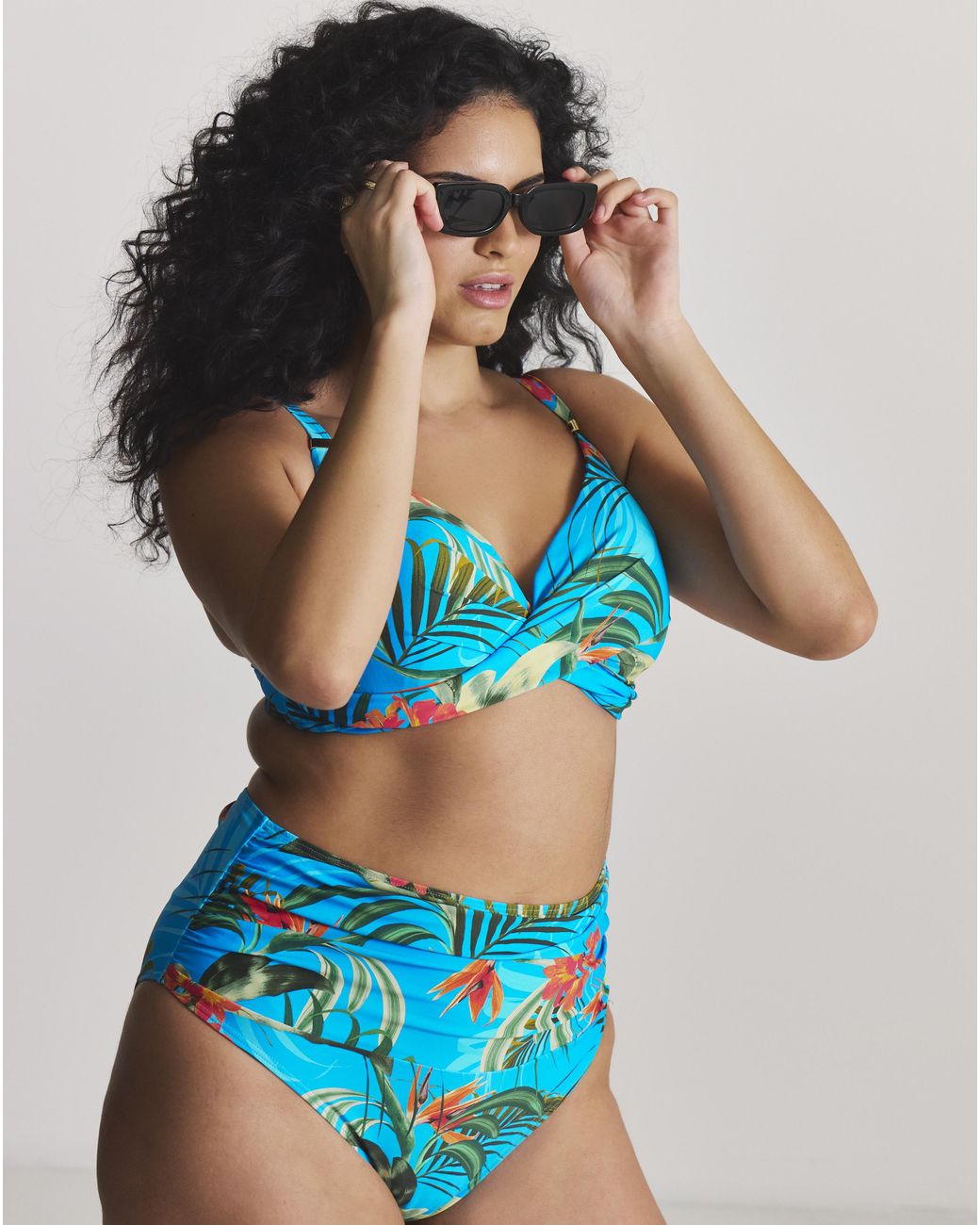MAGISCULPT Blue Ruched High Waist Bikini Brief