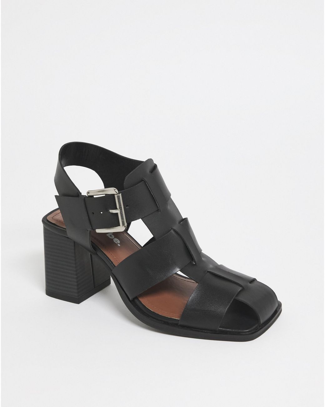 Simply Be Black Fisherman Block Heeled Shoes Wide
