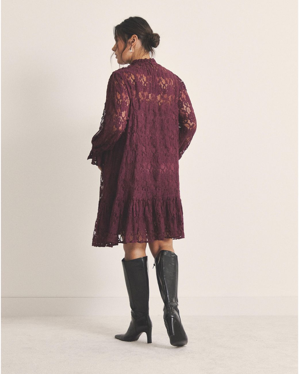 Simply Be Red Lace Ruffle Mini Dress