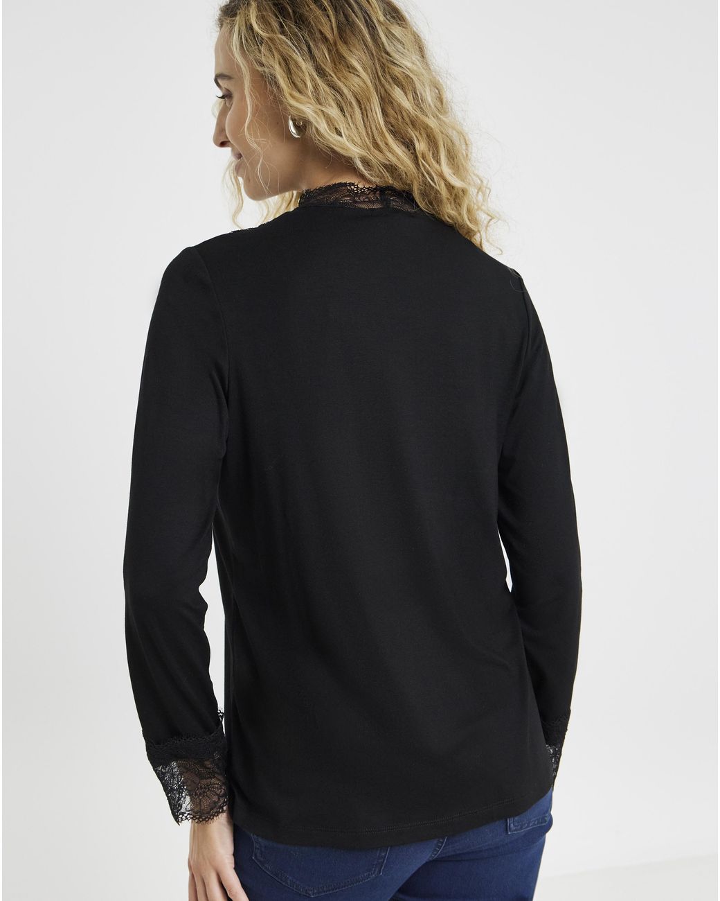 Joe Browns Blue Darcie Lace High Neck Top
