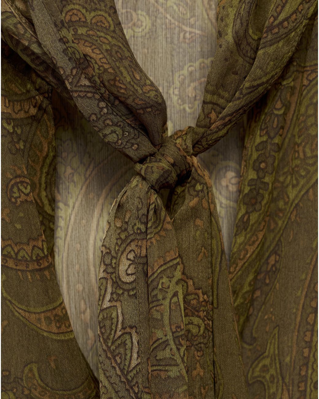 Mango Green Oak Bow Printed Blouse