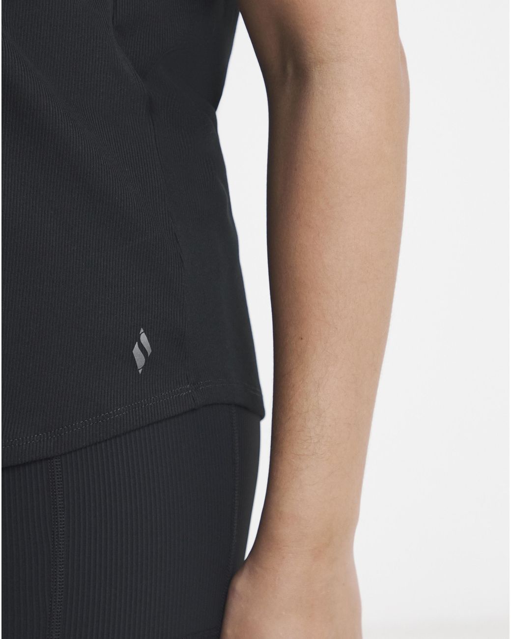 Skechers Black Go Walk Luxe Rib T-Shirt