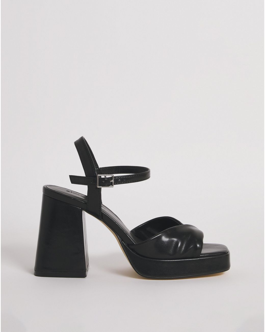 Simply Be Black Twist Platform Heeled Sandals Wide