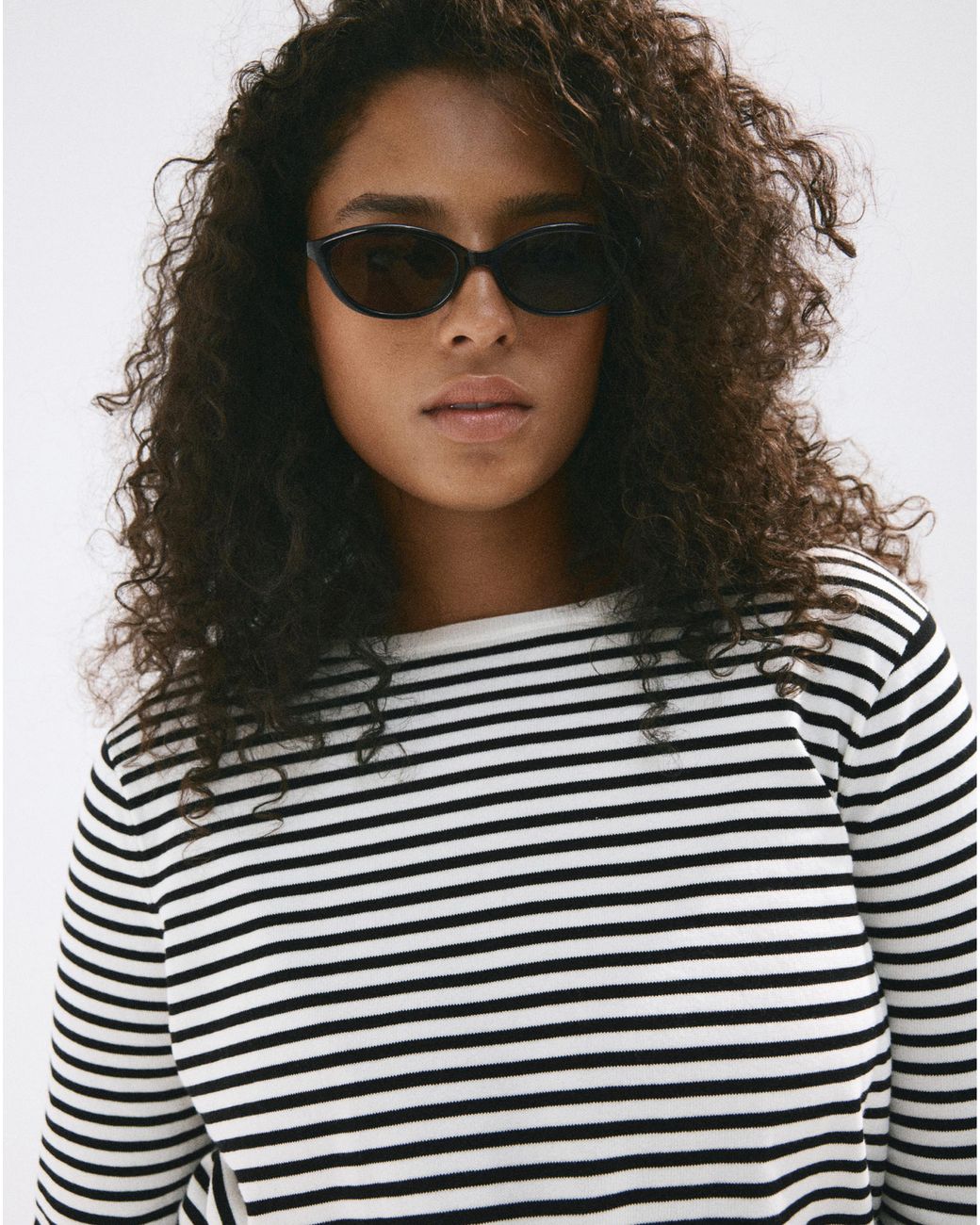 Mango Black Knit Striped Sweater