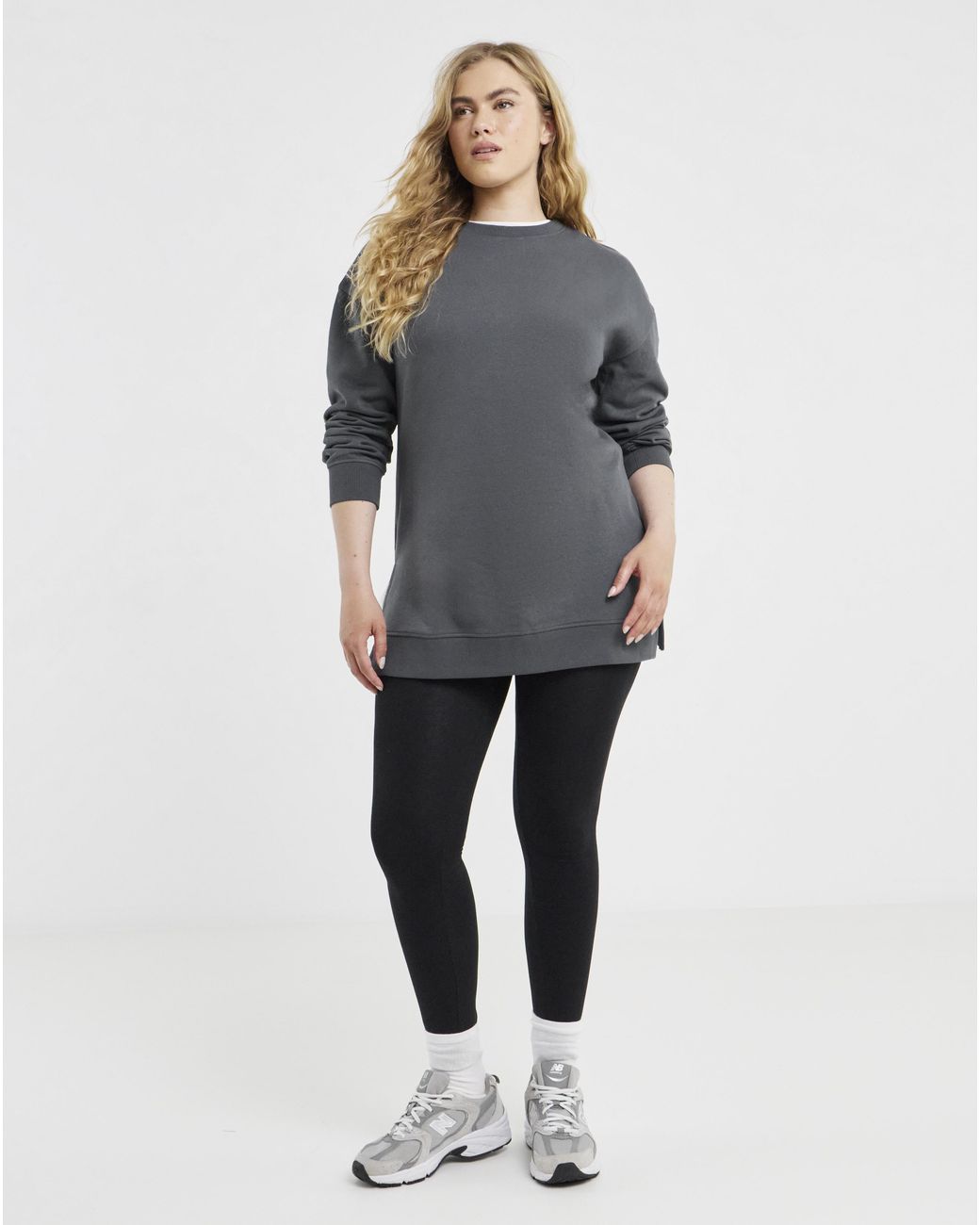 Simply Be Gray Side Split Sweatshirt Tunic