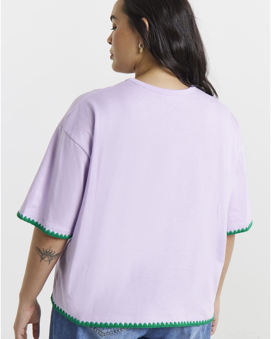 Simply Be Purple Whipstitch T-Shirt