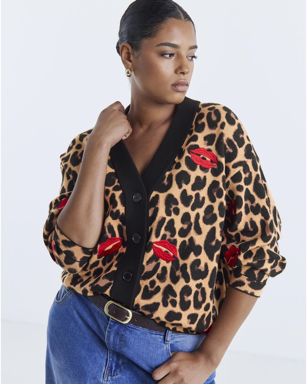 Simply Be Multicolor Animal Cardigan