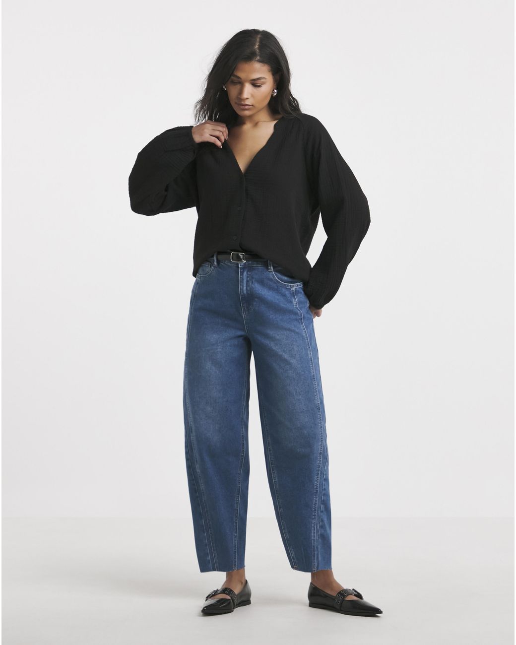 Simply Be Blue Tapered Leg Jean