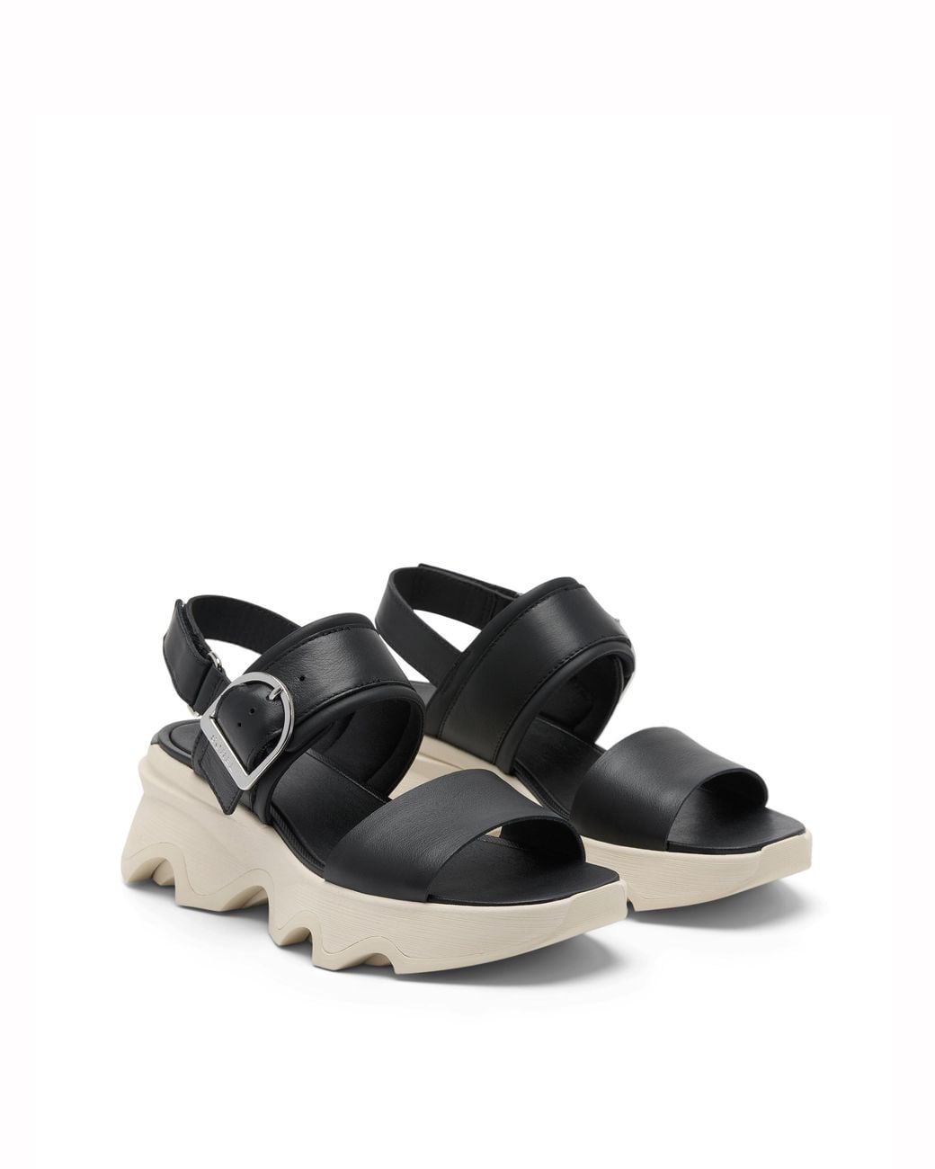 Sorel White Kinetic Impact Wedge Sandals
