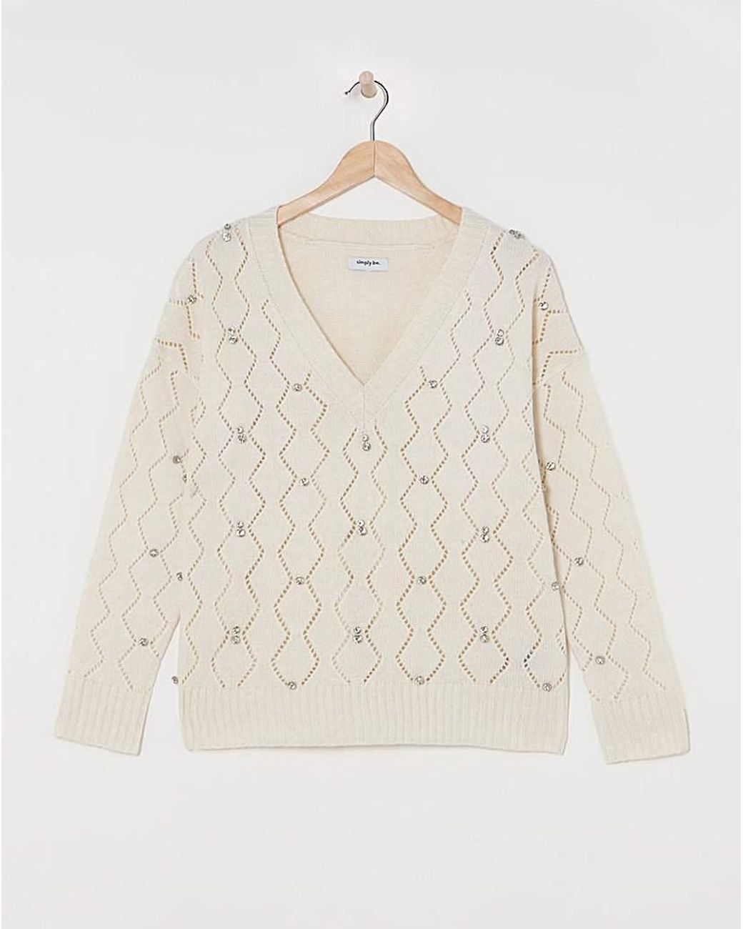 Simply Be Natural Diamante Embellished Jumper