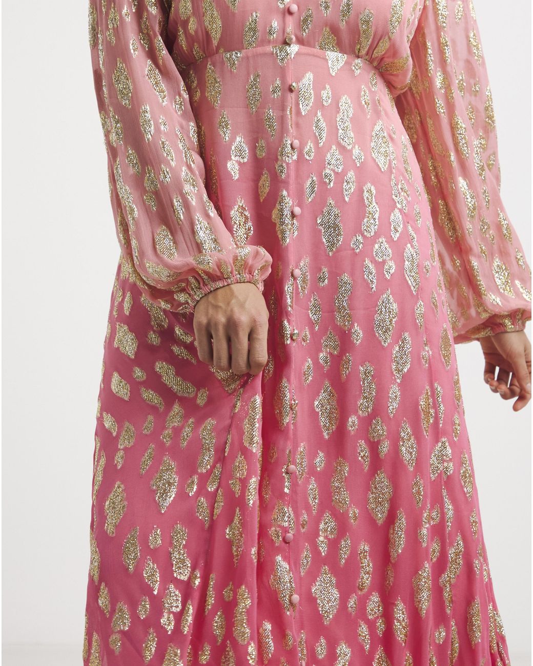 Simply Be Pink Ombre Jacquard Maxi Dress