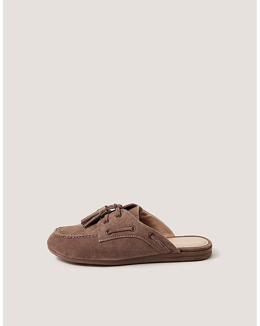 Monsoon Brown Iris Suede Slip On Loafers