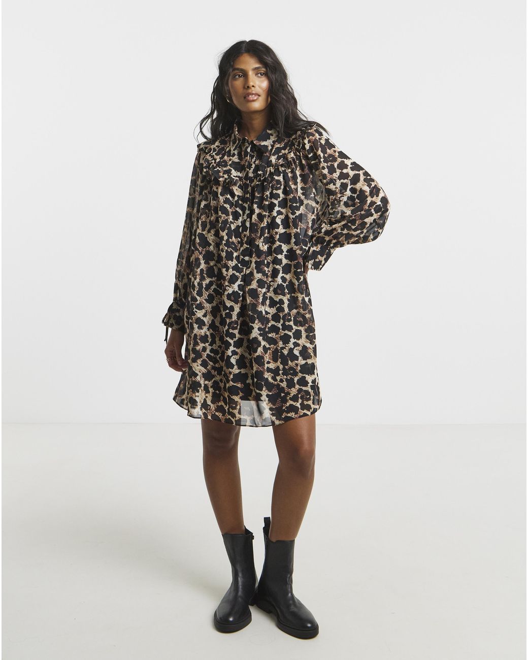 Simply Be Multicolor Animal Swing Shirt Dress