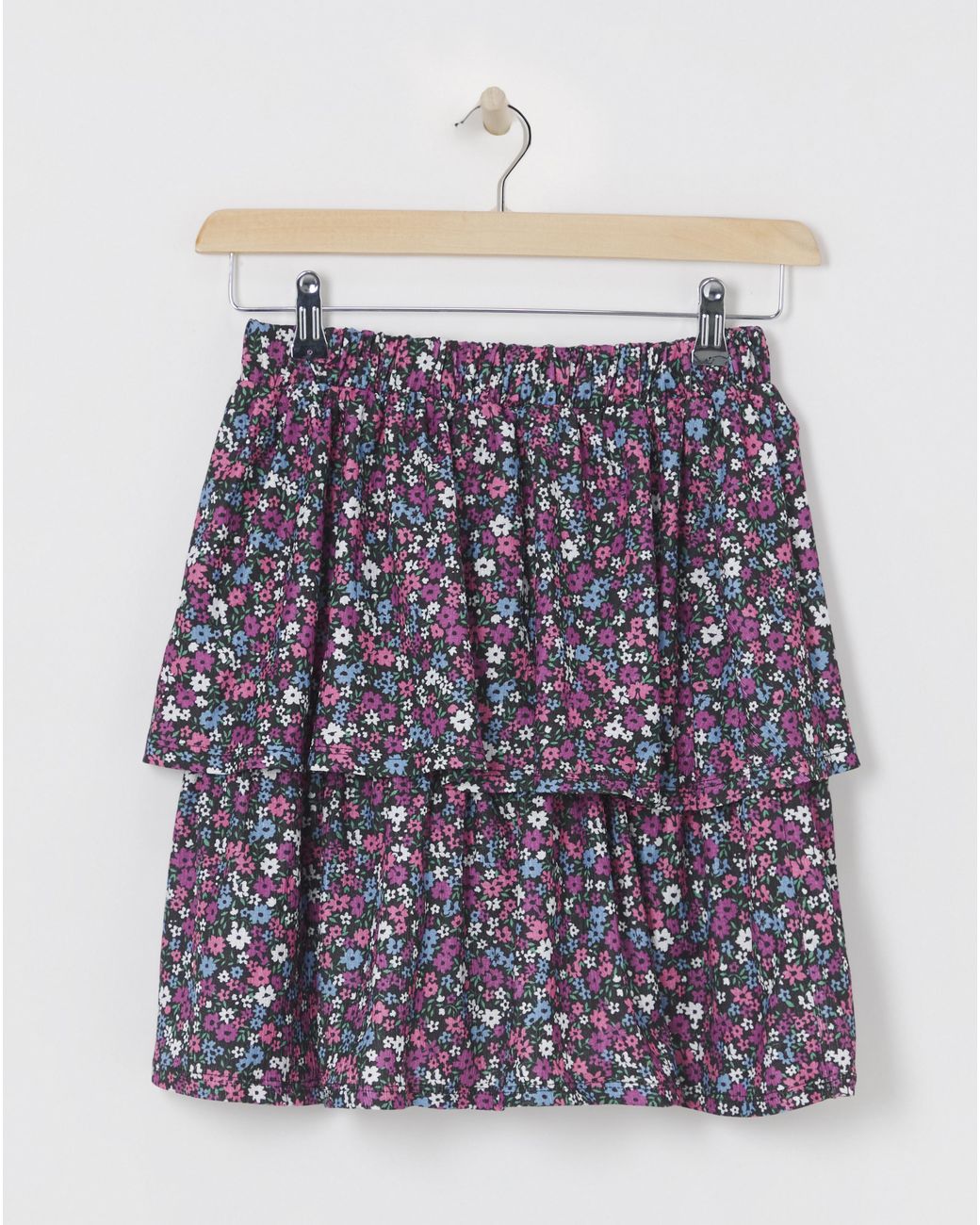 Simply Be Multicolor Textured Jersey Tiered Skirt