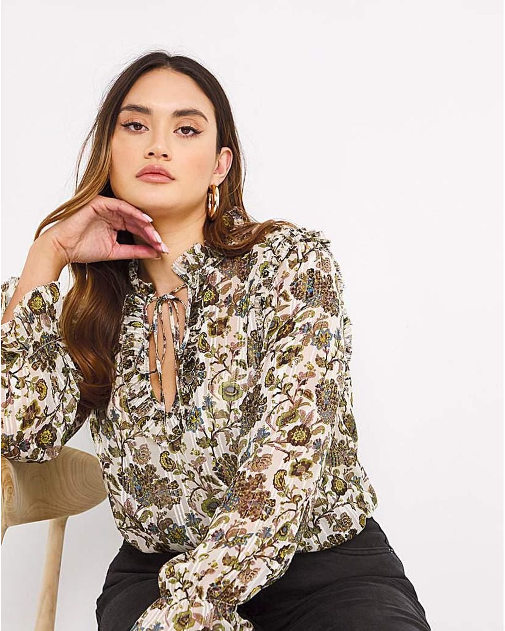 Joanna Hope Multicolor Paisley Swing Blouse
