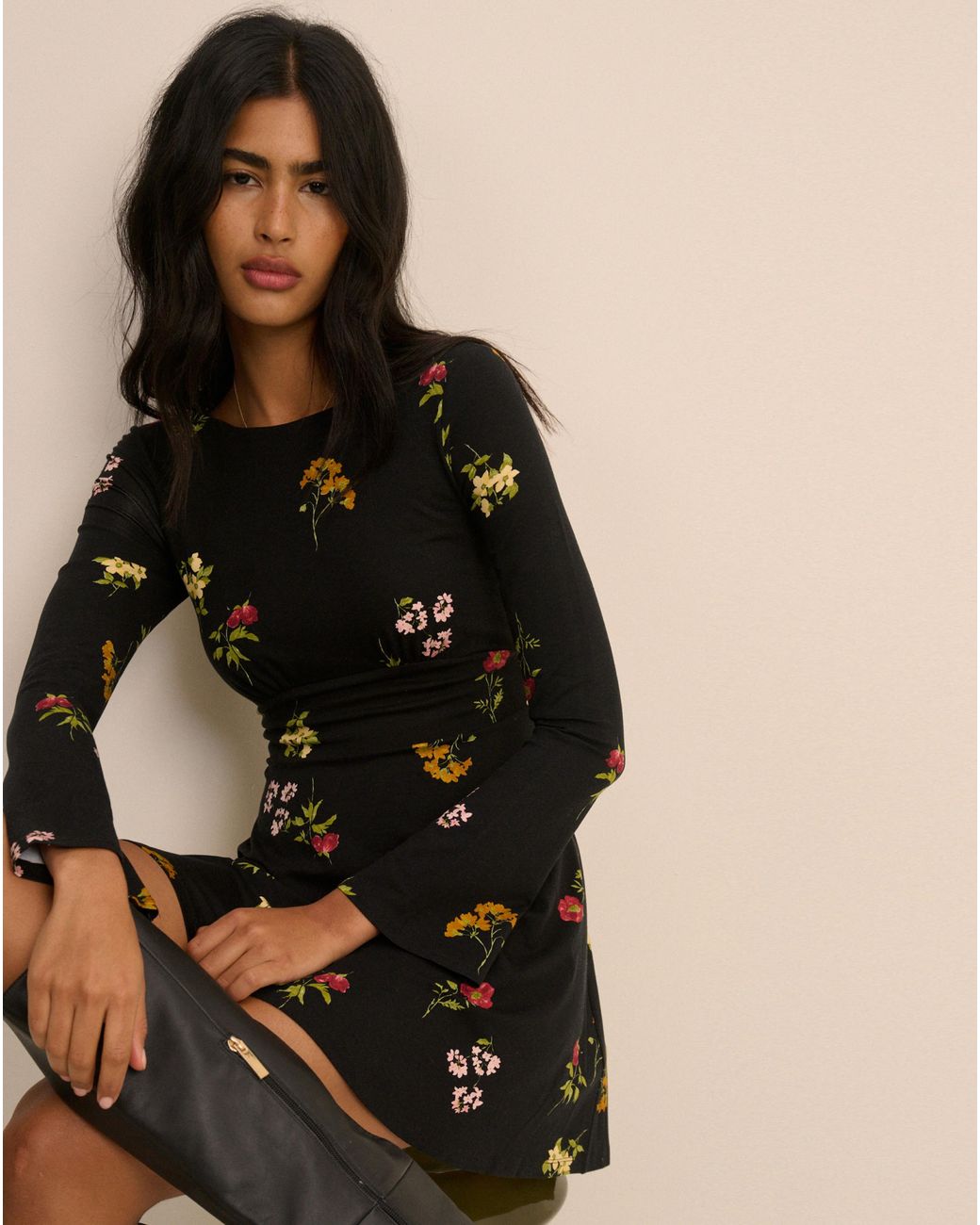 Nobody's Child Black Nobodys Child Ls Tate Mini Jersey Dress