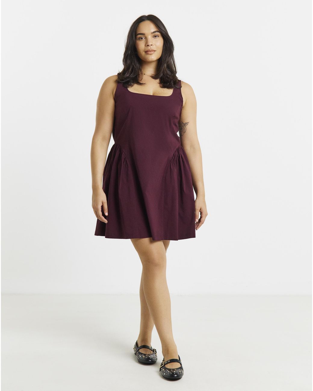 Simply Be Red Seam Detail Dress