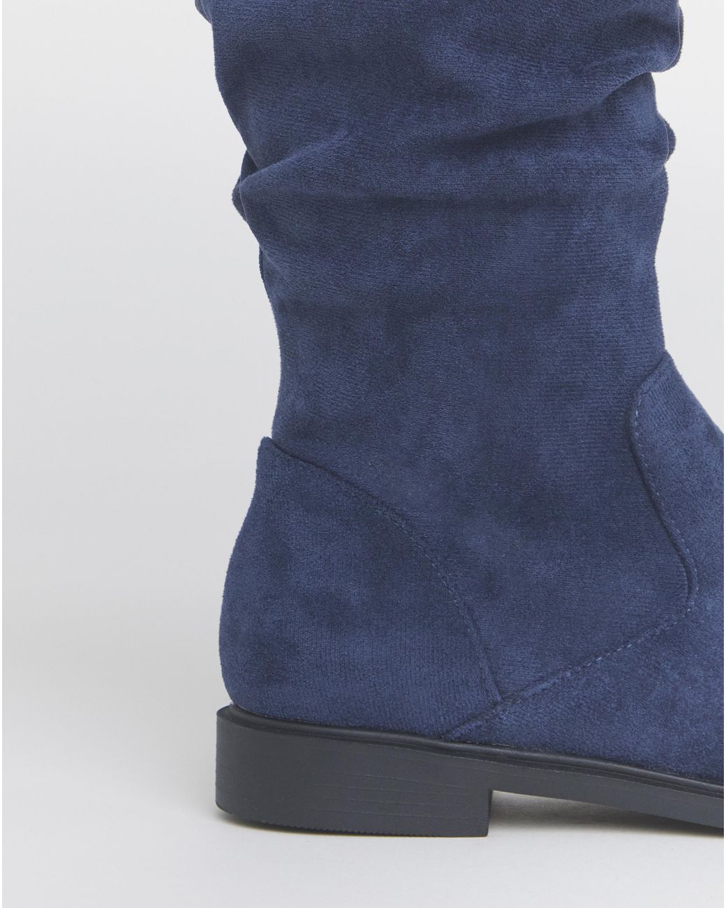 JD Williams Blue Knee High Ruched Boot E Sc