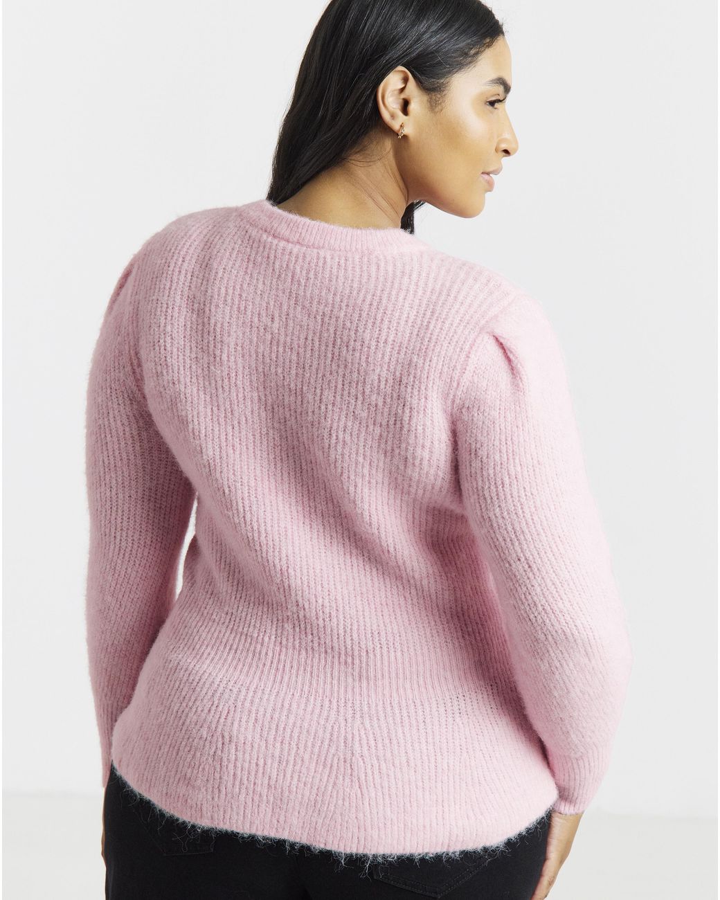 Vila Pink Gracie O-Neck Peplum Knit Jumper