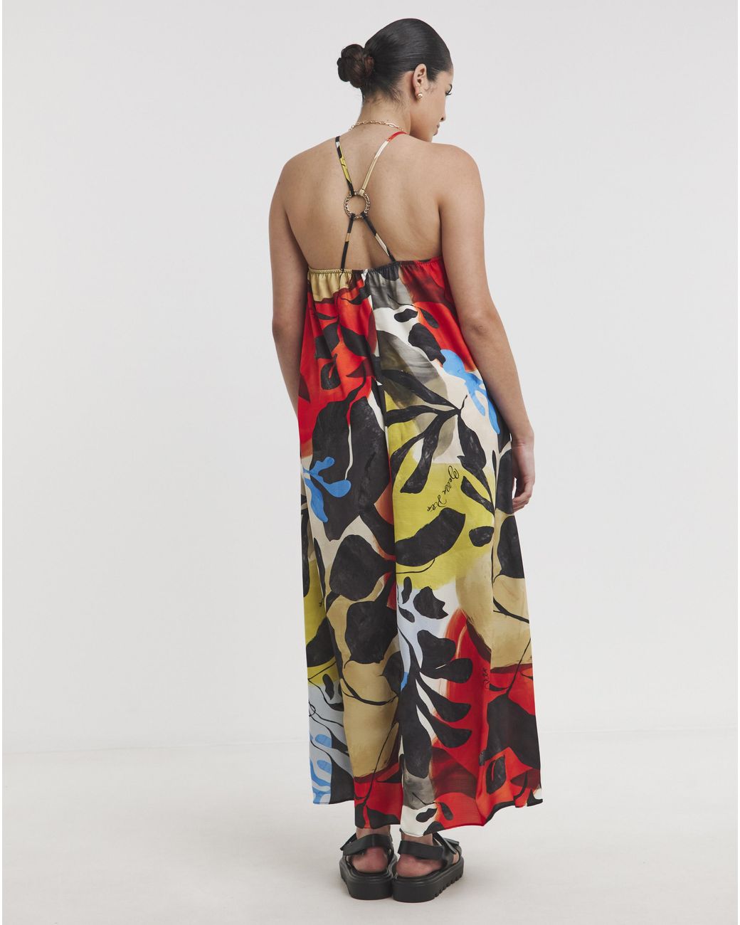 Simply Be Brown Print Trapeze Maxi Dress